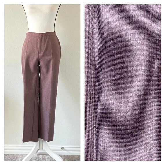 1970s Hand Made Slacks, Vintage Purple Trousers - image 1