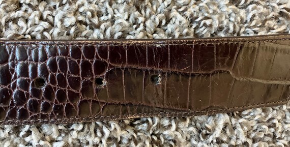 1990s Wide Faux Croc Belt, Vintage Designer Leath… - image 9