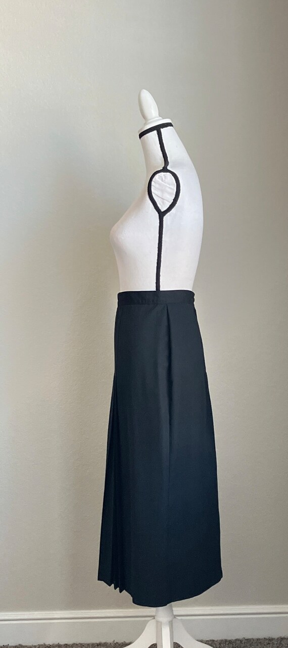 1990s Pleated Midi Skirt, Vintage Long Black Skirt - image 4