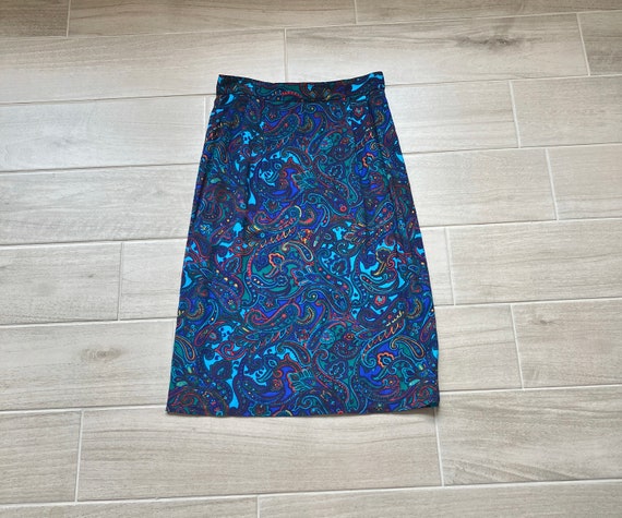 1980s Paisley Midi Skirt, 1990s Colorful Skirt - image 8