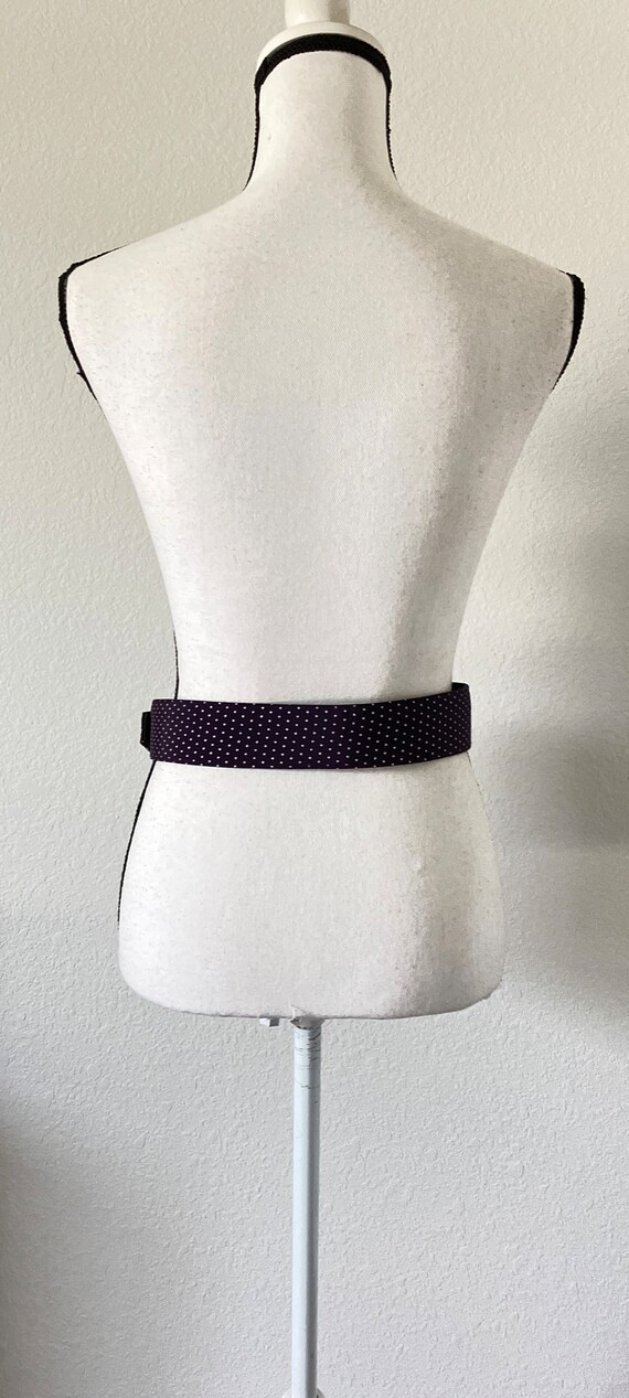 1980s Wide Fabric Belt, Vintage Polka Dot Belt - image 3