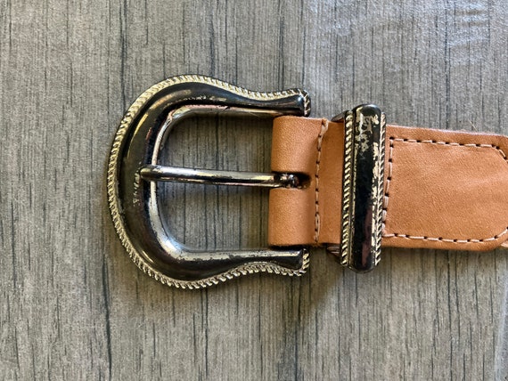1980s Leather and Metallic Woven Belt, Vintage Tw… - image 5