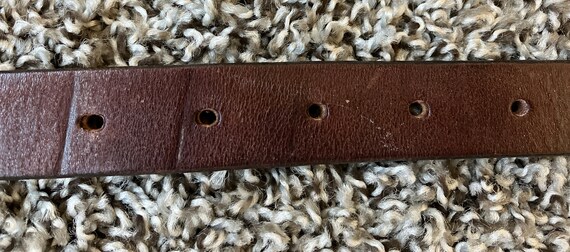 1990s Cognac Leather Belt, Vintage Preppy Leather… - image 7
