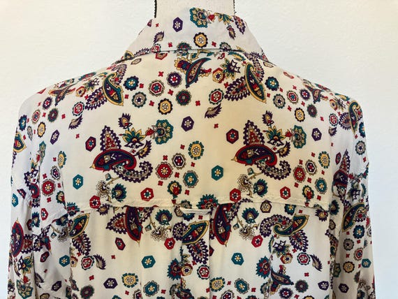 1990s Multicolor Mixed Pattern Blouse - image 5