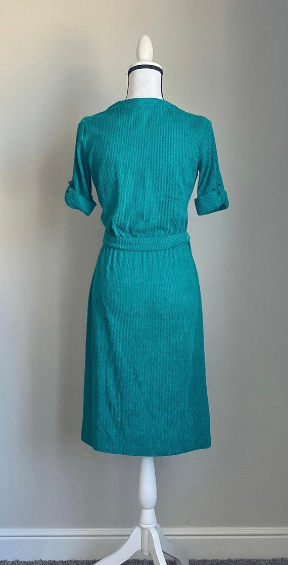 1970s Kelly Green Belted Dress, 1980s Terry Cloth… - image 7