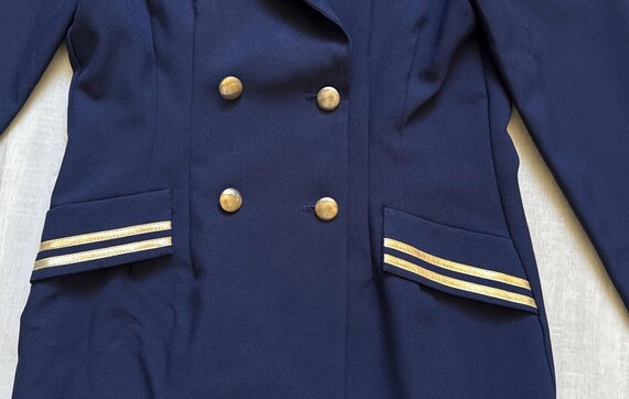 1980s 1990s Navy and Gold Nautical Double Breaste… - image 8