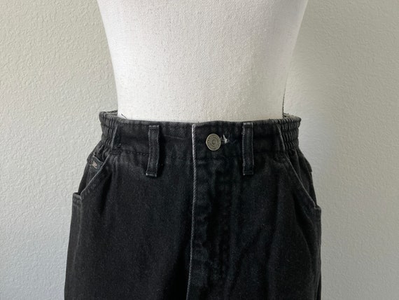1980s Black High Waisted Jeans, 1990s Tapered Den… - image 3