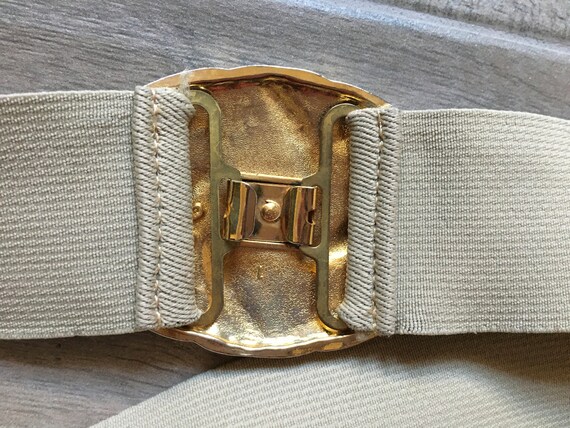 1970s Khaki Stretch Belt, 1980s Tan Cinch Belt - image 10