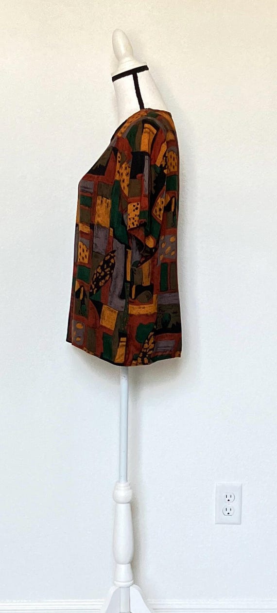 1990s Colorful Abstract Shell Top - image 4