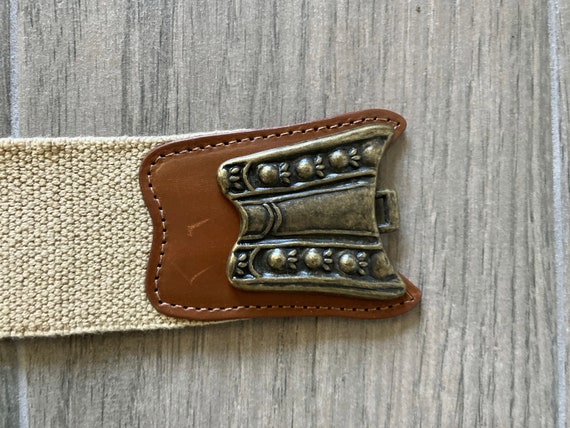 1980s Stretch Belt with Unique Buckle, Vintage Kh… - image 7