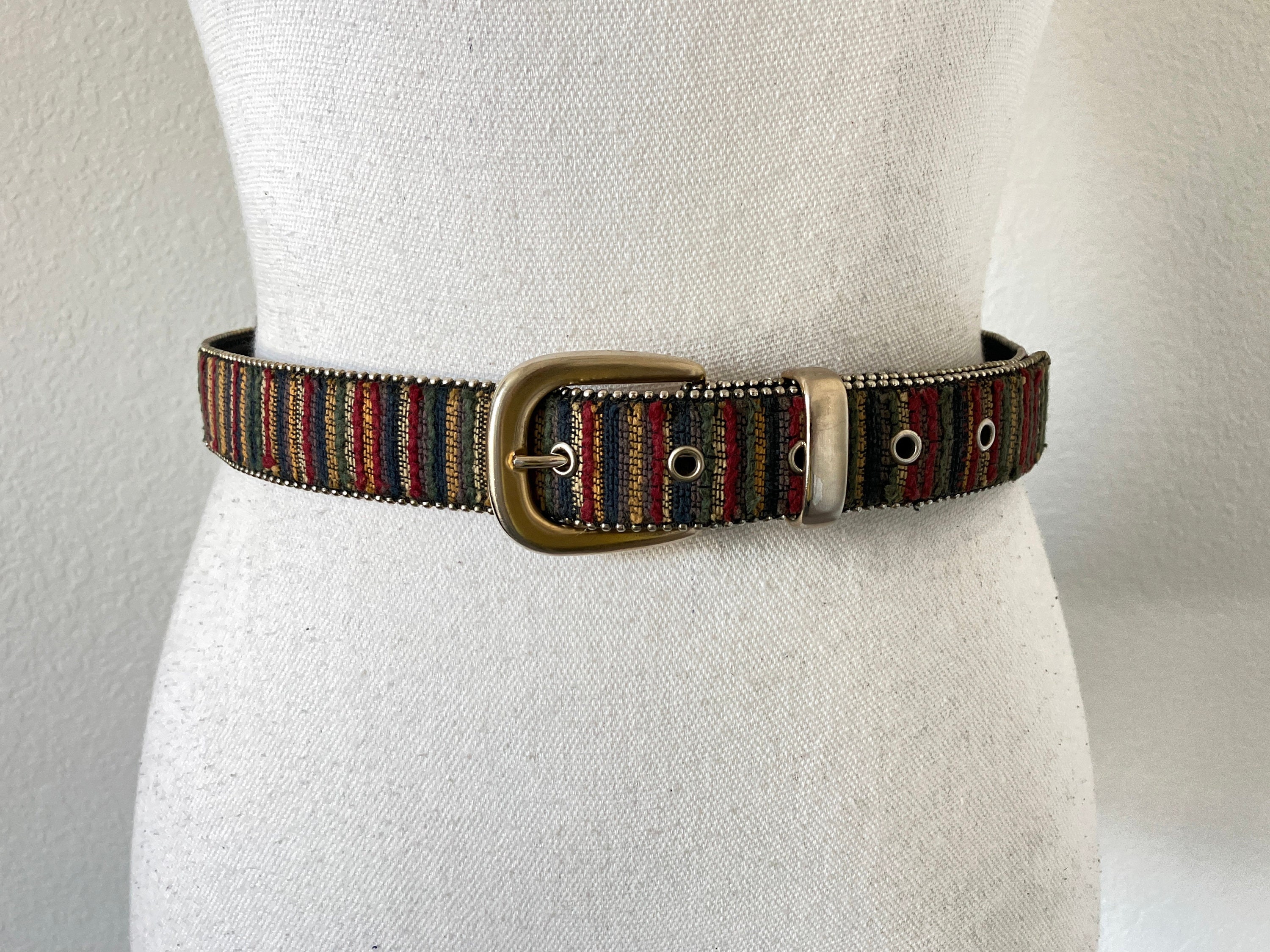 Vintage 80’s embellished Glass Stone Beads Cork Belt Small Vintage Gem Belt - Etsy main image 3