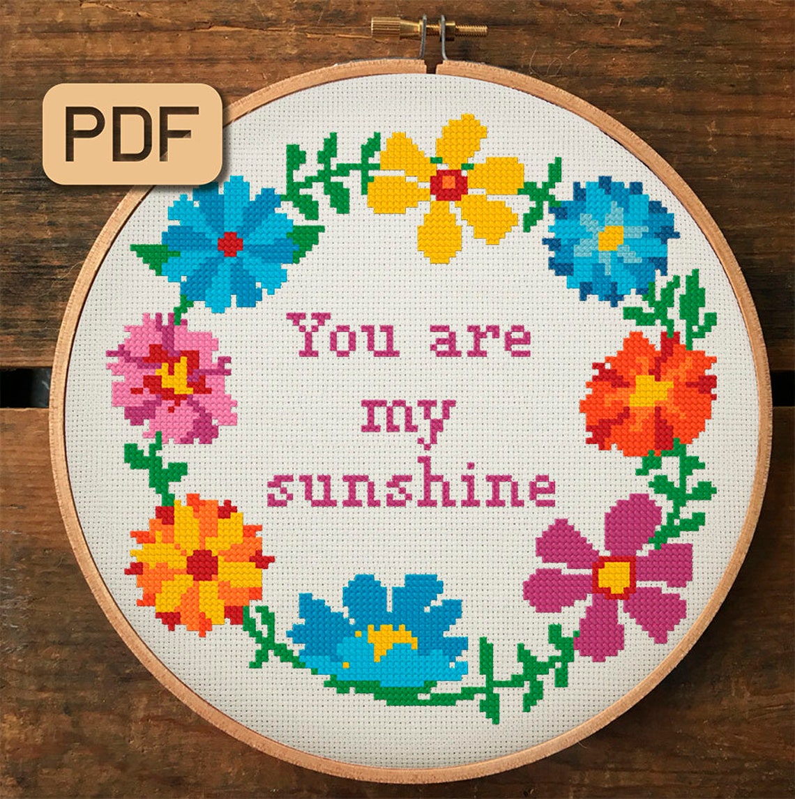 You Are My Sunshine Cross Stitch Pattern Lovely Needlepoint | Etsy