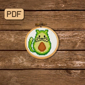 Avocato Cross Stitch Pattern - Digital Pdf - Funny Avocado