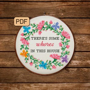 Funny Cross Stitch Pattern Sassy Cross Stitch PDF Snarky Embroidery Design Instant Download