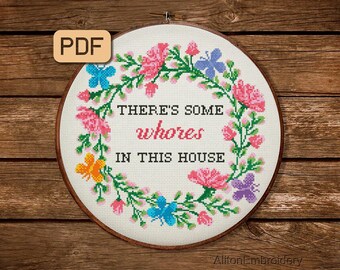 Funny Cross Stitch Pattern Sassy Cross Stitch PDF Snarky Embroidery Design Instant Download