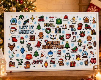 Christmas Cross Stitch Pattern Sampler: Funny Xmas Embroidery Design (PDF Chart)