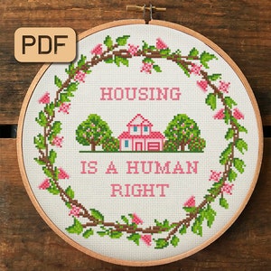 La vivienda es un derecho humano Patrón de punto de cruz PDF