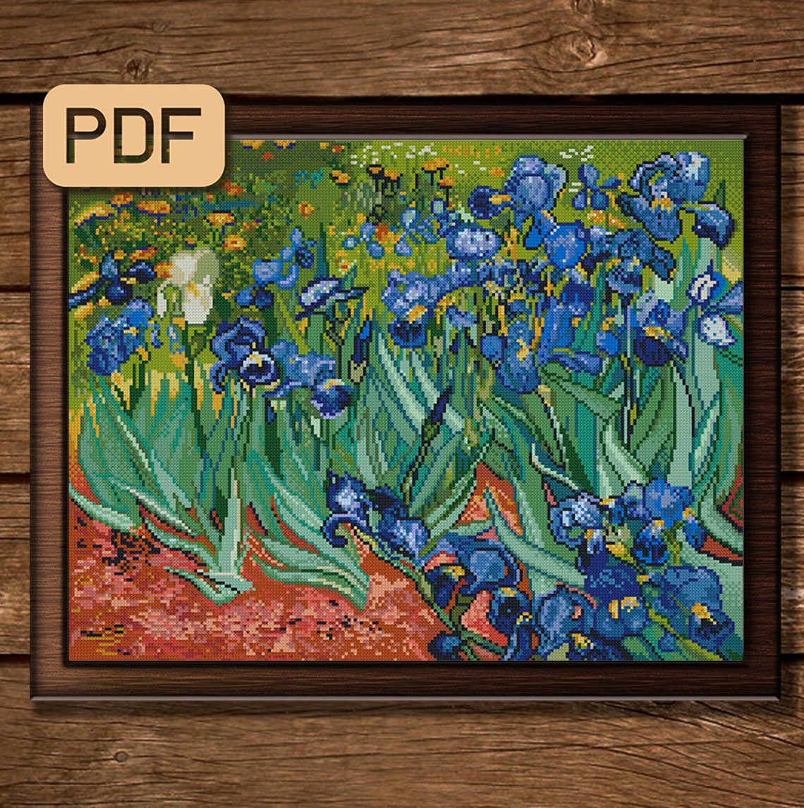 Irises Cross Stitch Pattern Van Gogh Cross Stitch Art Etsy