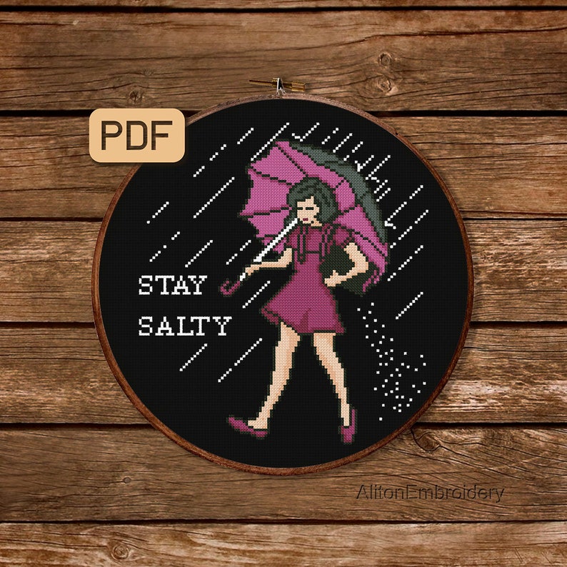 Stay salty cross stitch pattern