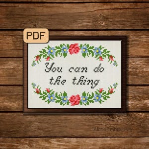 Inspirational Cross Stitch Pattern Motivational Cross Stitch Pdf Sassy Cross Stitch Chart Instant download
