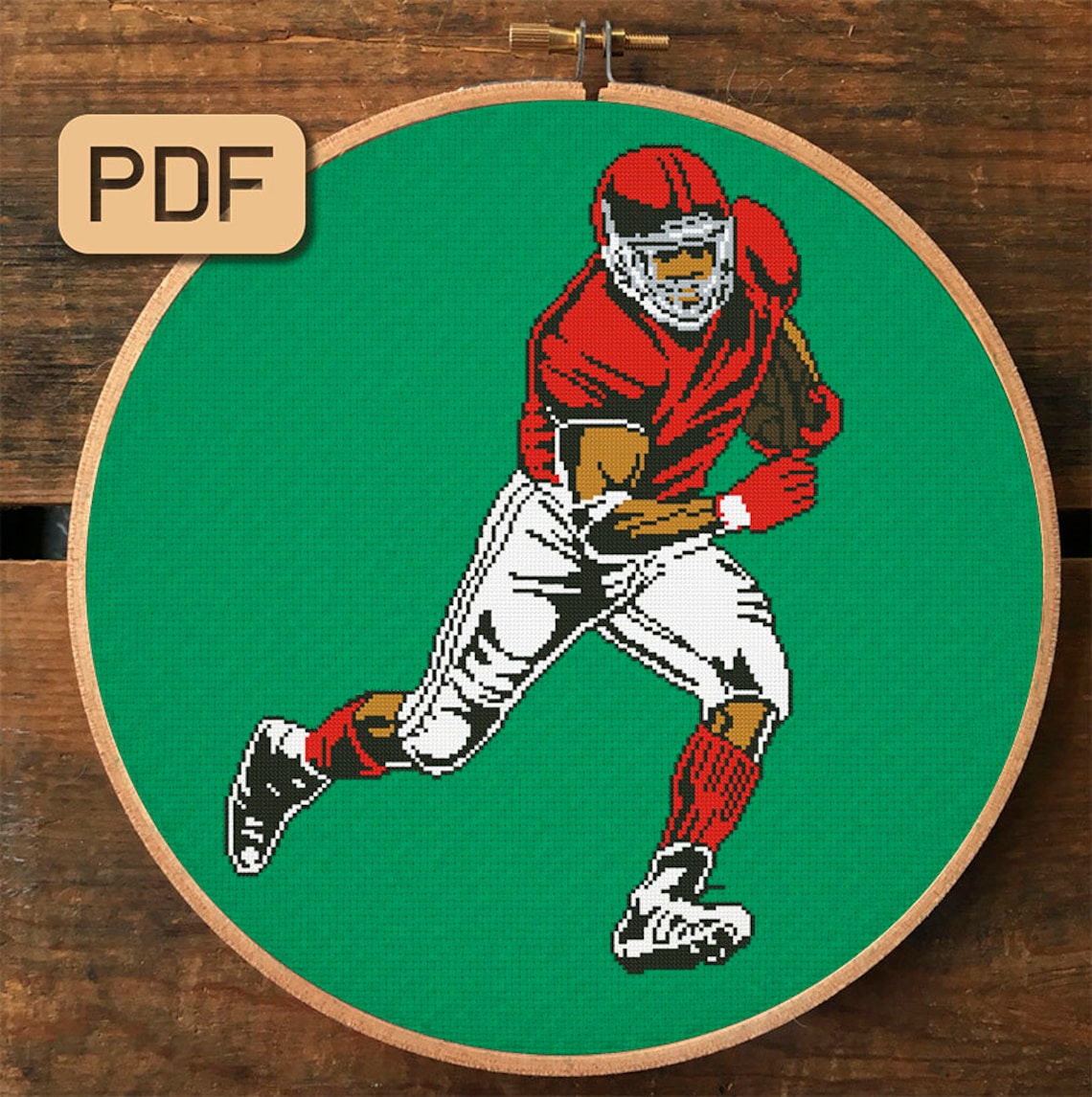 Football Player Cross Stitch Pattern PDF NFL Cross Stitch | Etsy