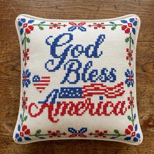 God Bless America Cross Stitch Pattern: Patriotic USA Xstitch Design (PDF Chart)