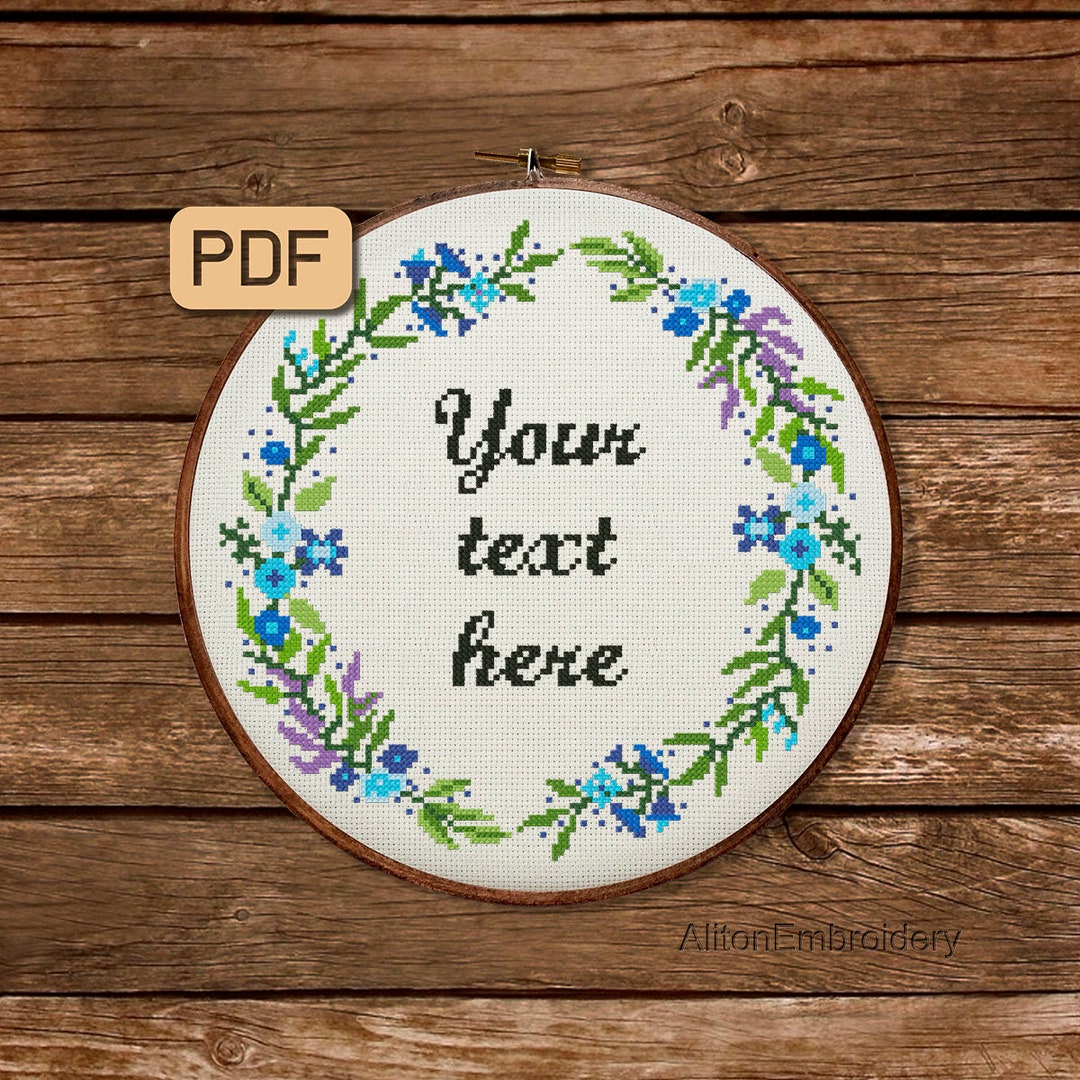 Custom Text Cross Stitch Pattern, Personalized Words Crossstitch PDF, Customized Quote