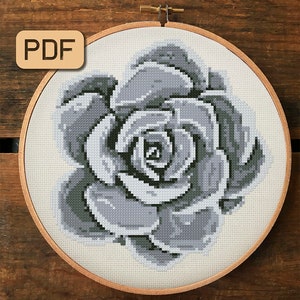 Succulent cross stitch pattern Modern needlepoint Cute cross stitch pdf Instant download