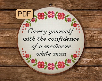 "Kreuzstichmuster: ""Confidence"" Zitat, Kreuzstichmuster, Kreuzstichmuster, digitaler Download"