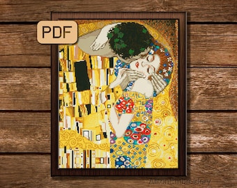 Il Bacio di Klimt: Schema per punto croce: Ricamo artistico (Schema in PDF)