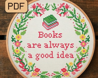 Books Are Always A Good Idea Cross Stitch Pattern (PDF)