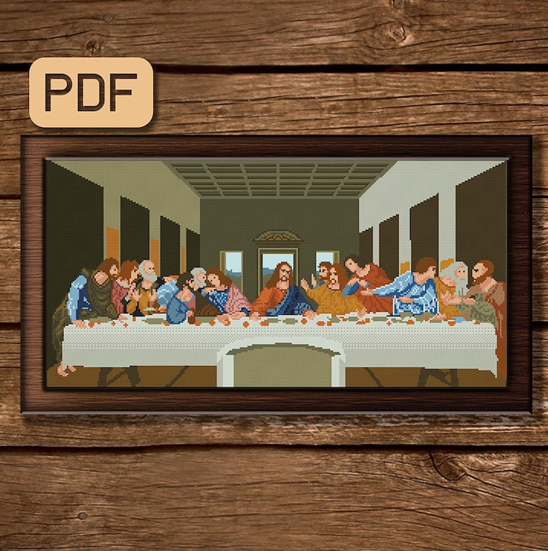 The Last Supper Cross Stitch Pattern Famous Painting Etsy
