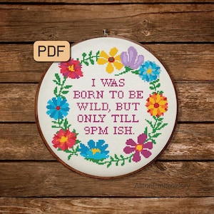 Funny Cross Stitch Pattern PDF Sarcastic Cross Stitch Chart Cute Embroidery Design Instant Download
