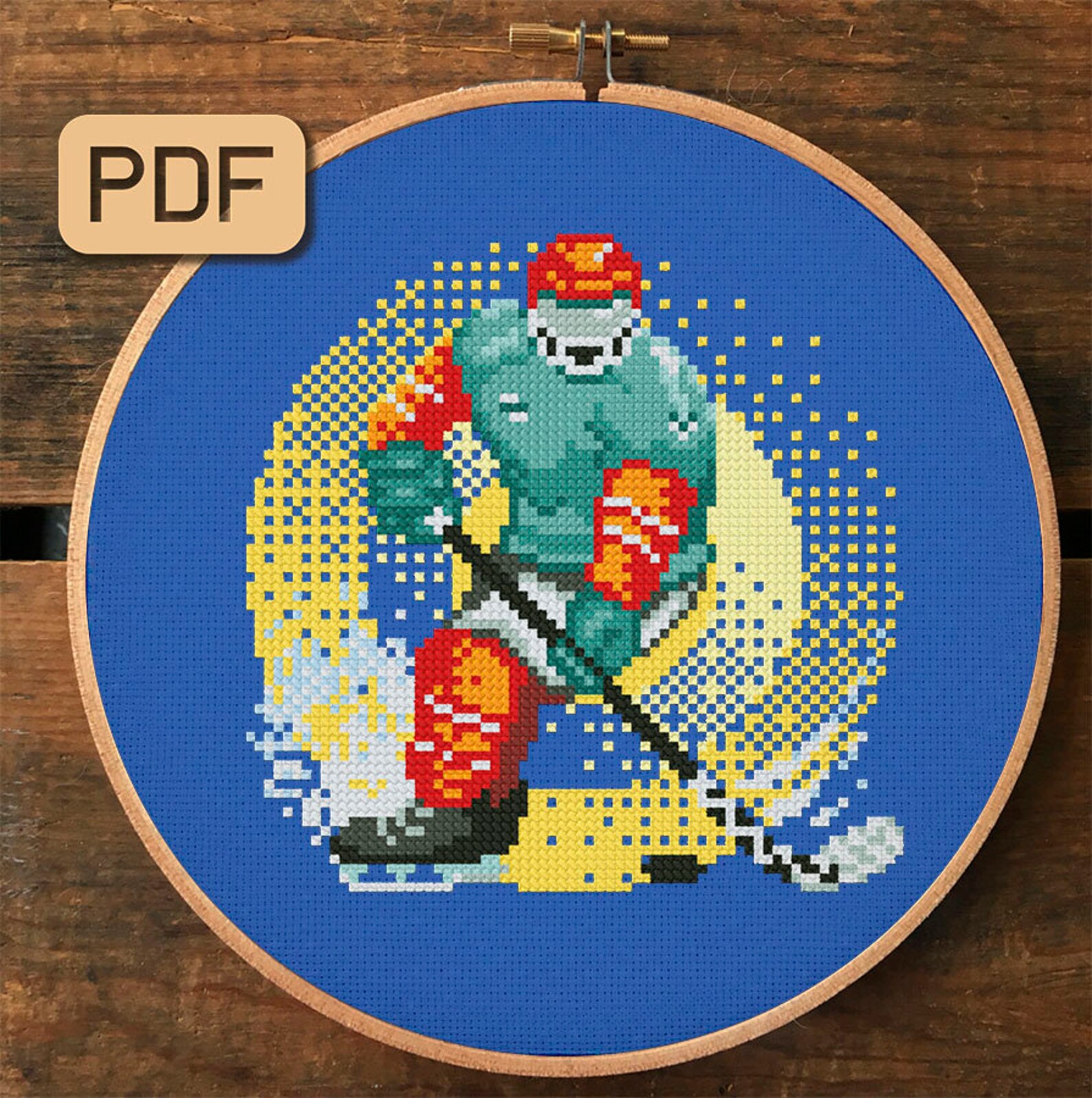 Ice hockey cross stitch pattern NHL cross stitch Sports Etsy