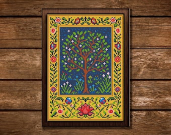 William Morris Tree of Life Cross Stitch Pattern: Fine Art Embroidery (PDF Pattern)