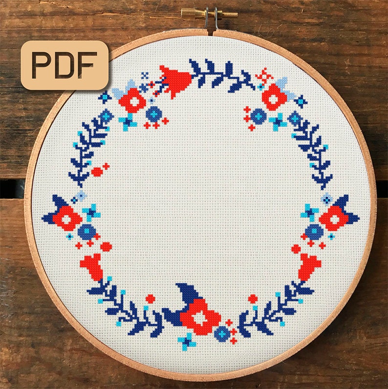 Cute Cross Stitch Design Flower Border Cross Stitch Pattern Floral Wreath Cross Stitch Pattern Pdf Jewelry Making Beading Kits How To Locnuocxanh Vn