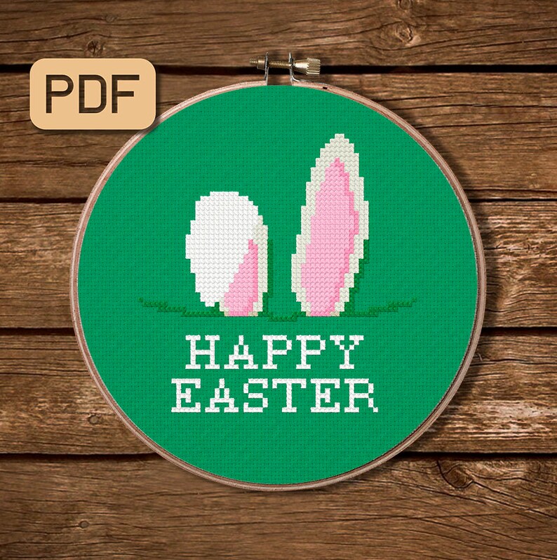Easter Bunny Cross Stitch Pattern Funny Cross Stitch Pdf Etsy