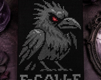 Funny Raven Cross Stitch Pattern: Sarcastic Crow Embroidery Design (PDF Pattern)