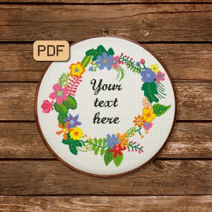 Custom Text Cross Stitch Pattern, Personalized Quote Crossstitch PDF, Customized Words Embroidery Design