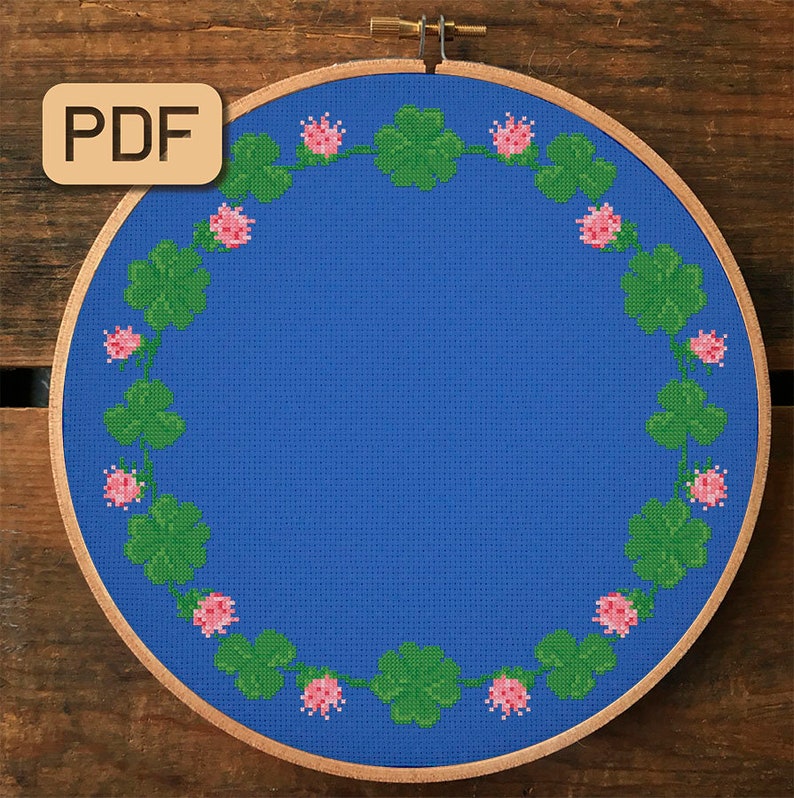 Shamrock Counted Cross Stitch Pattern Clover Cross Stitch - Etsy España