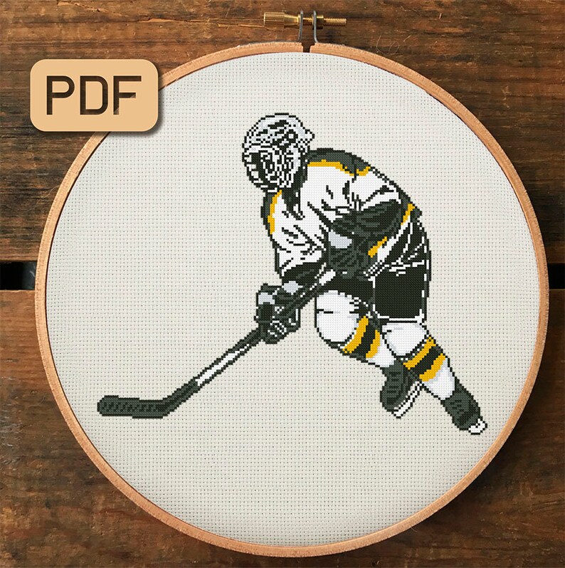 Hockey Player Cross Stitch Pattern PDF NHL Cross Stitch Etsy
