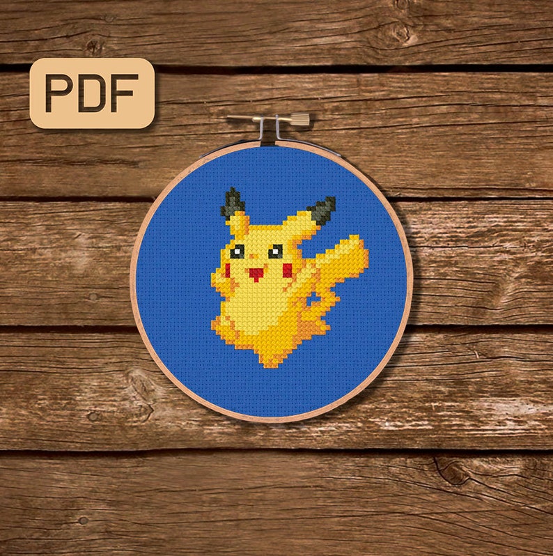 Pikachu Cross Stitch Pattern Pdf Etsy