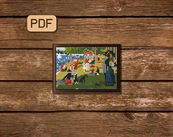 Schema punto croce Tiny Painting: Domenica al parco (PDF)