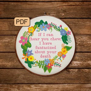 Funny Cross Stitch Pattern PDF Snarky Xstitch Chart Sarcastic Cross Stitch Design Digital Download