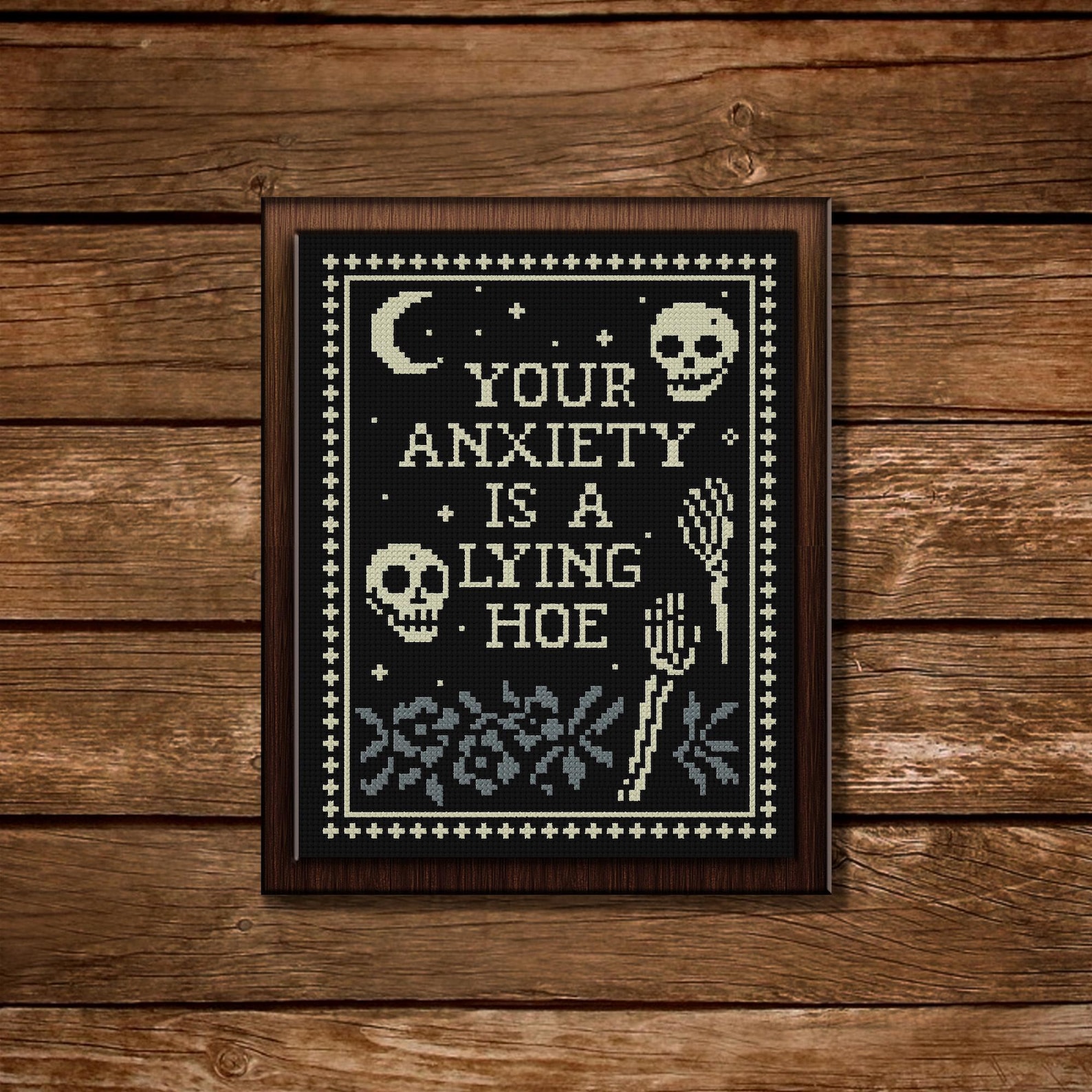 Funny Anxiety Cross Stitch Pattern from Aliton Embroidery