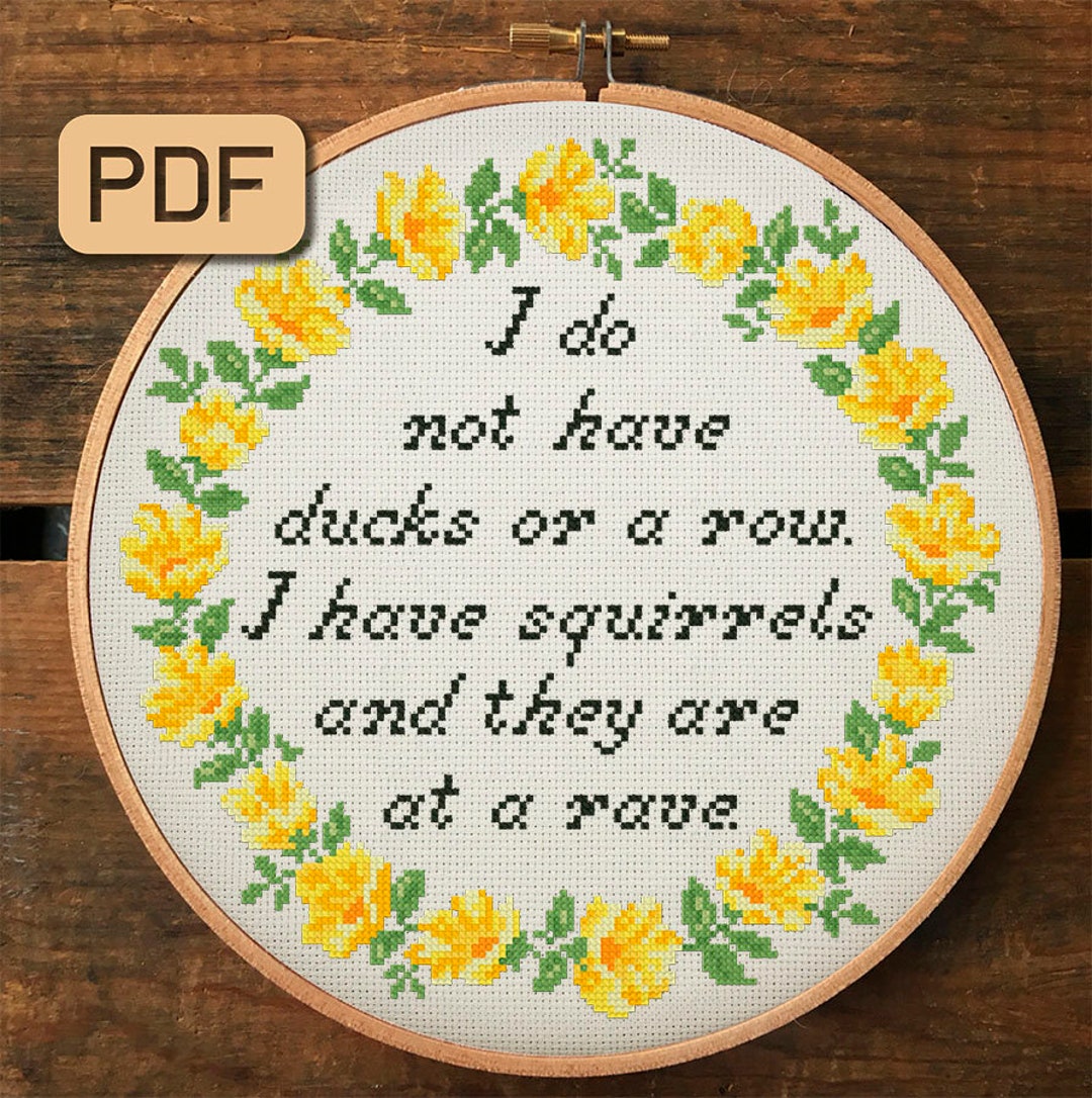 Funny Squirrel Rave Cross Stitch Pattern: Sassy Embroidery (PDF) - Etsy