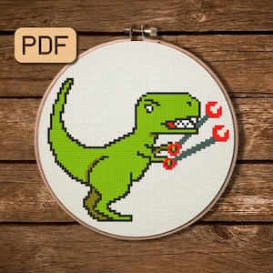 Unstoppable t-rex Kreuzstichvorlage Lustige Nadelspitze pdf