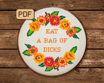 Funny Cross Stitch Pattern: Snarky Embroidery Design (PDF Pattern)