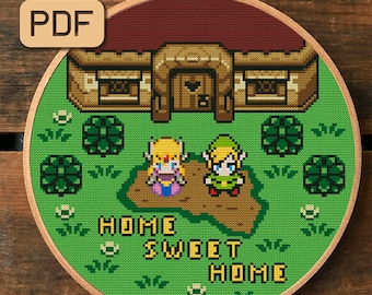 Zelda Home Sweet Home Cross Stitch Pattern PDF