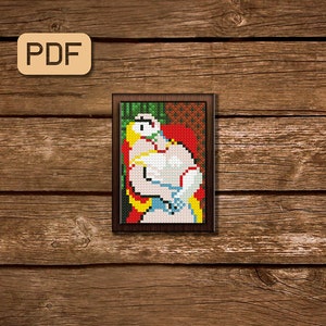 Le Rêve (The Dream) Picasso cross stitch pattern Mini art cross stitch famous painting Small cross stitch pdf Instant download